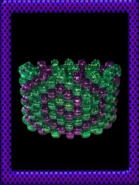Scene Rave Purple & Green Spiral Kandi Cuff